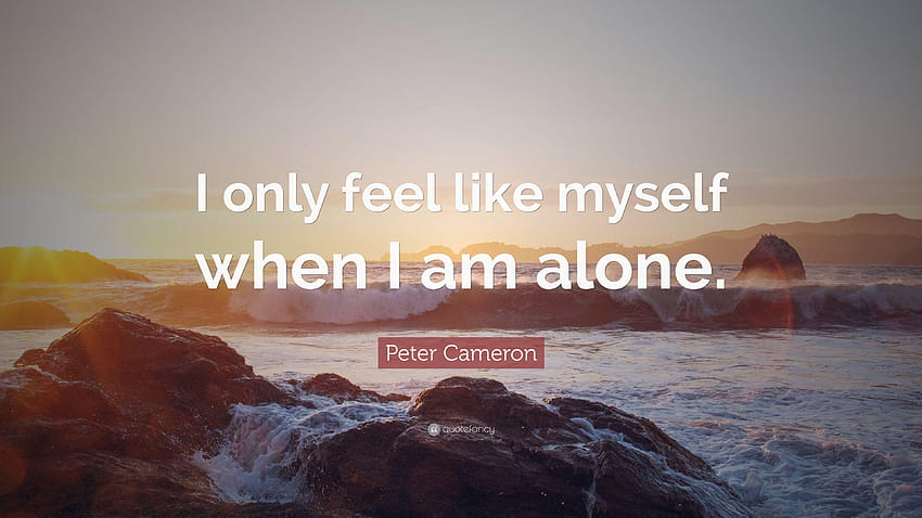 Peter Cameron Quote: “I only feel like myself when I am alone.” HD wallpaper