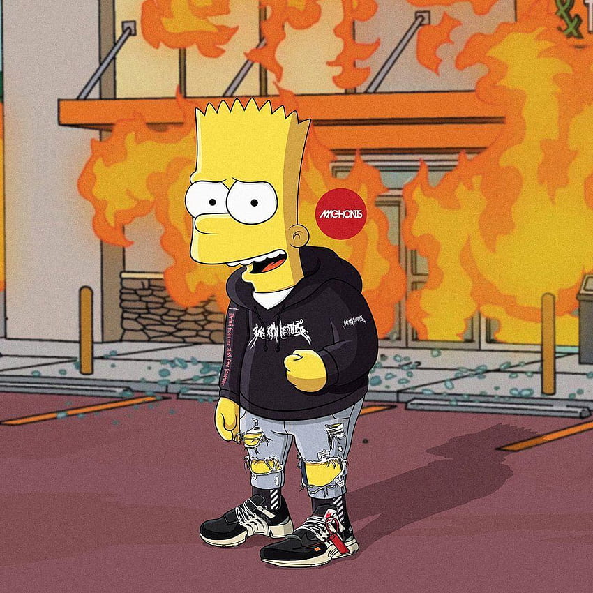 Supreme Yeezy Bart Simpson HD phone wallpaper