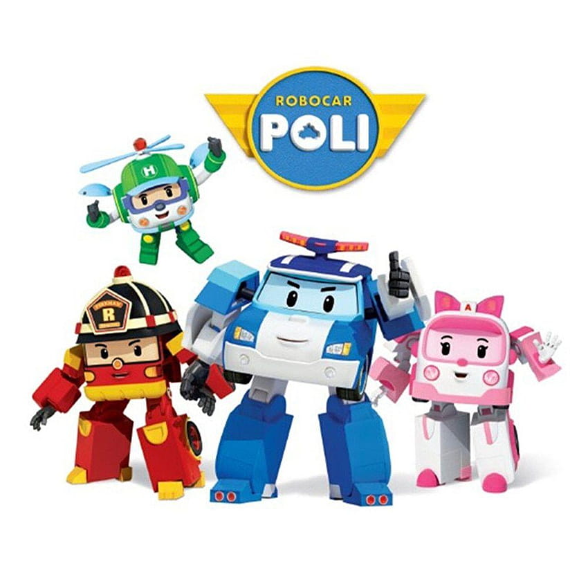4 pçs/conjunto de brinquedos infantis Robocar Poli Korea Robot Transformation Anime Papel de parede de celular HD