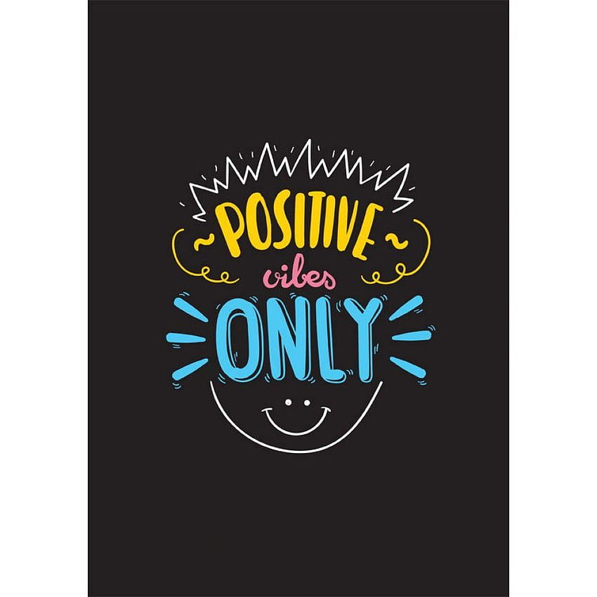 Positive Vibes Only, cute design black background HD phone wallpaper