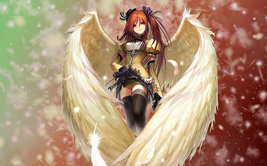 Red Haired Winged Angel Anime Girl Illustration Red Haired Anime Girl Hd Wallpaper Pxfuel 5650