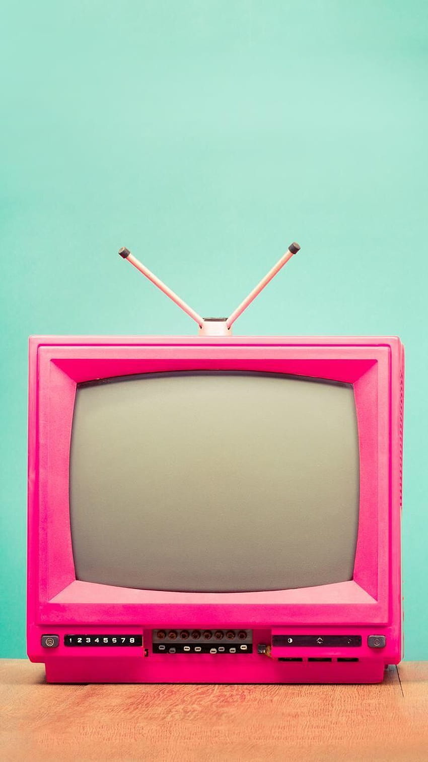 Stary telewizor Pink Tapeta na telefon HD