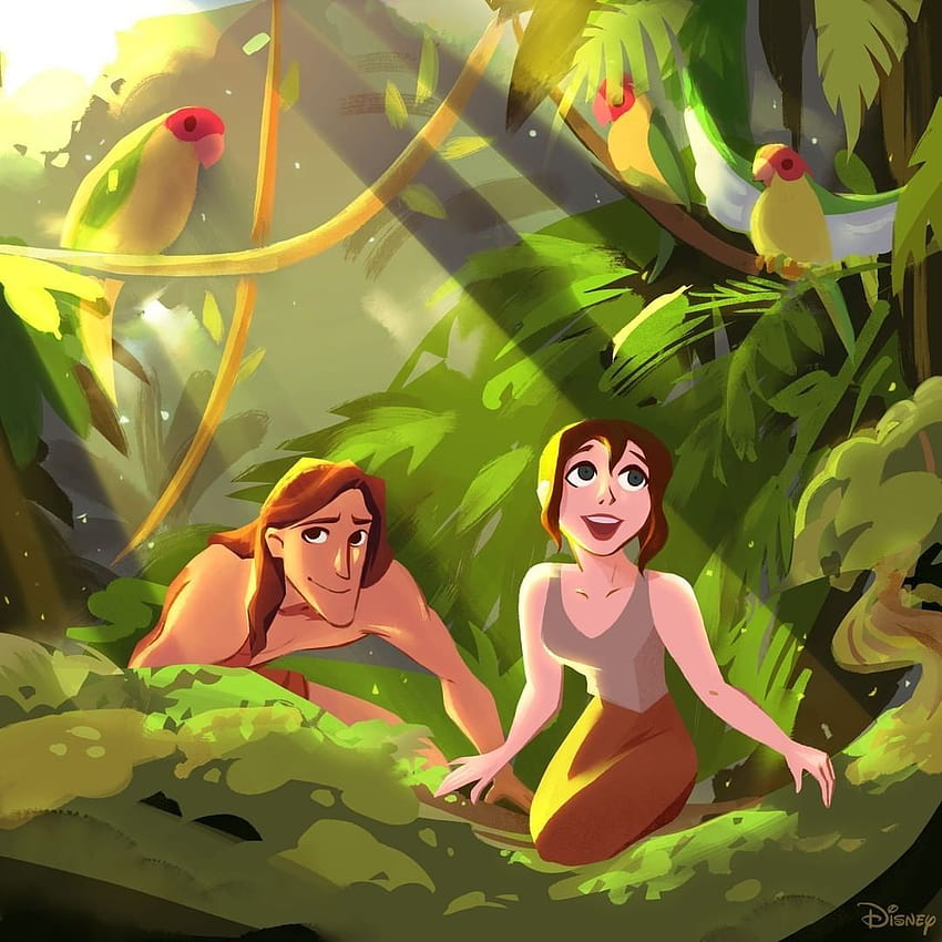 Tarzan and Jane, disney tarzan HD phone wallpaper
