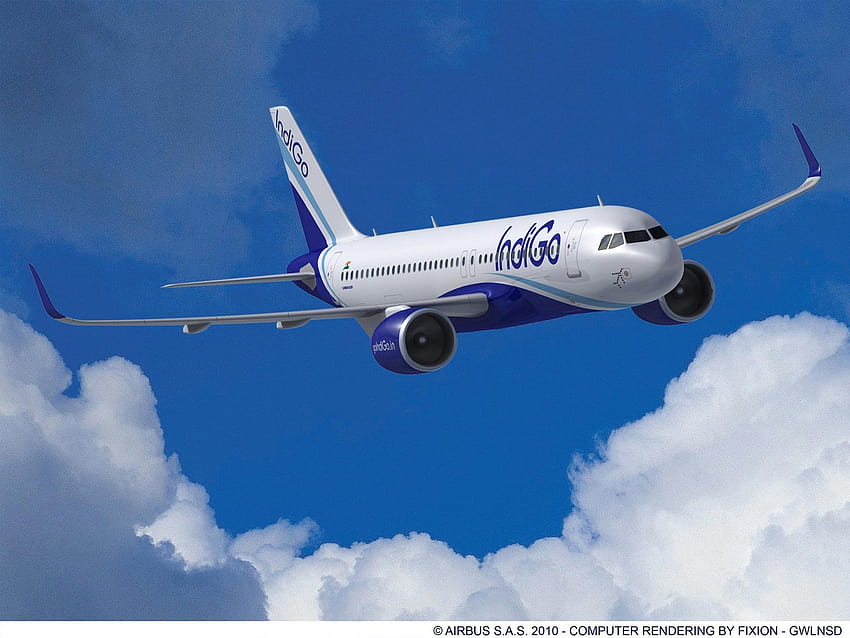 บริษัท IndiGo จัดหาเครื่องบิน A320neo จำนวน 250 ลำ ซึ่งเป็นคำสั่งซื้อที่ใหญ่ที่สุดของแอร์บัส สายการบิน indigo วอลล์เปเปอร์ HD