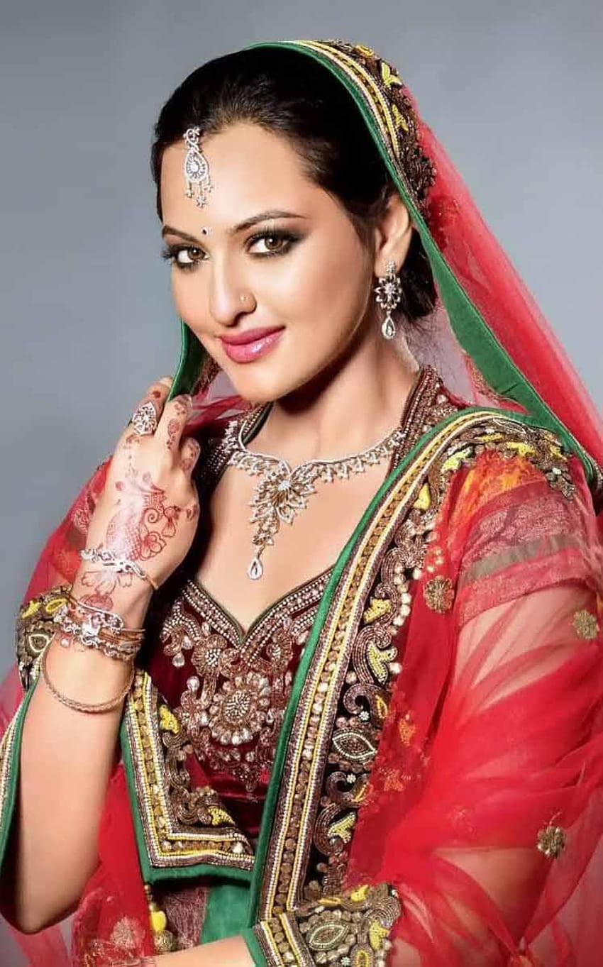 Sonakshi Sinha tradizionale indiano dulhan sari mobile Sfondo del telefono HD
