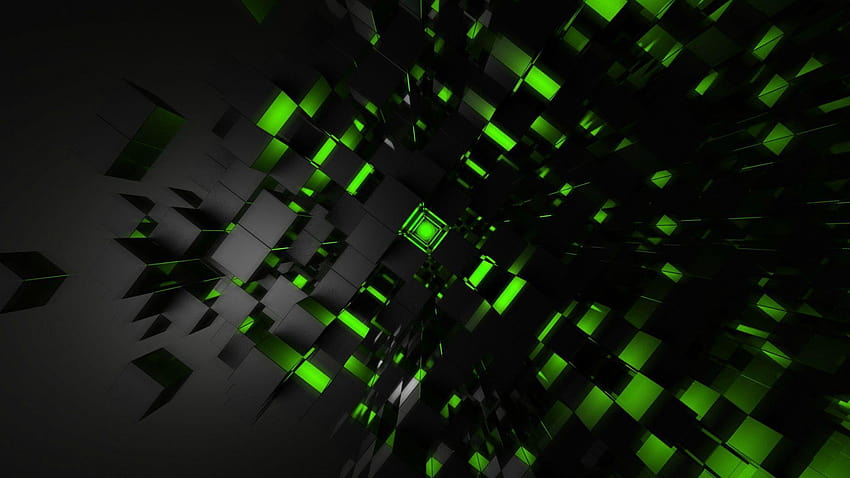 Green Shards posted by Christopher Thompson, black and green shards HD wallpaper