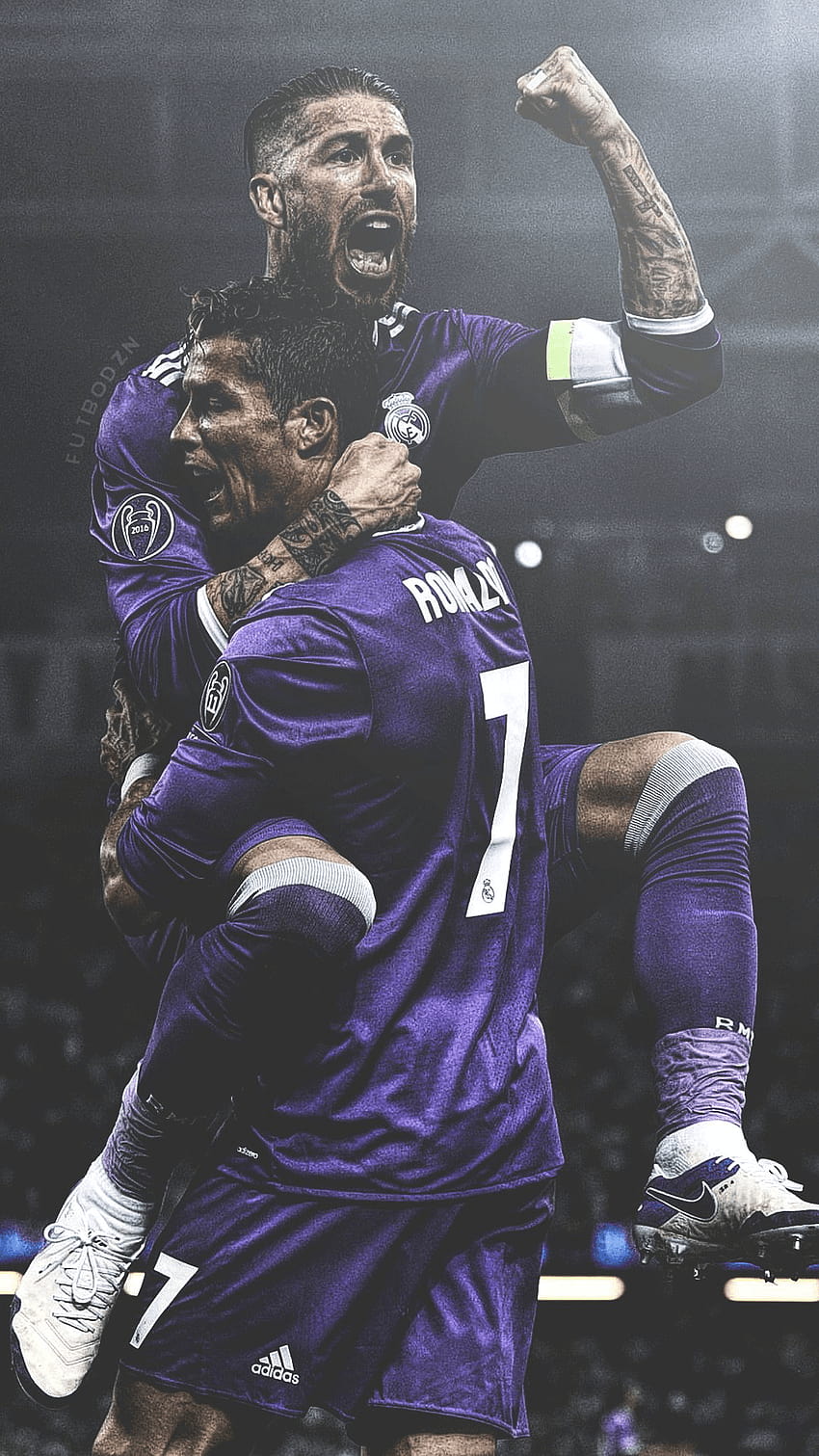 Ronaldo i Sergio Ramos / Real Madryt, Sergio Ramos 2018 Tapeta na telefon HD