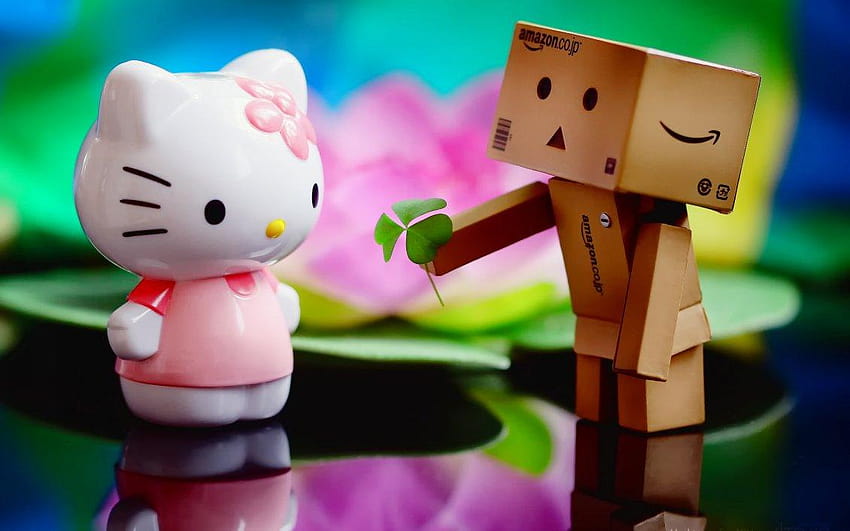 The love between Hello Kitty and Amazon box, amazon fresh HD wallpaper