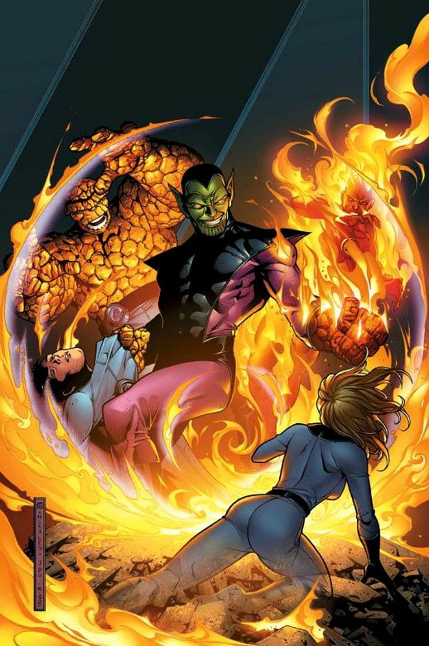 The Fantastic Four vs The Super Skrull ...pinterest HD phone wallpaper