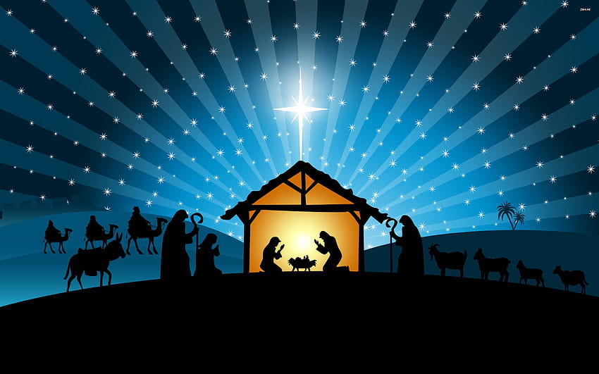 キリスト降誕のシーン、飼い葉桶 高画質の壁紙
