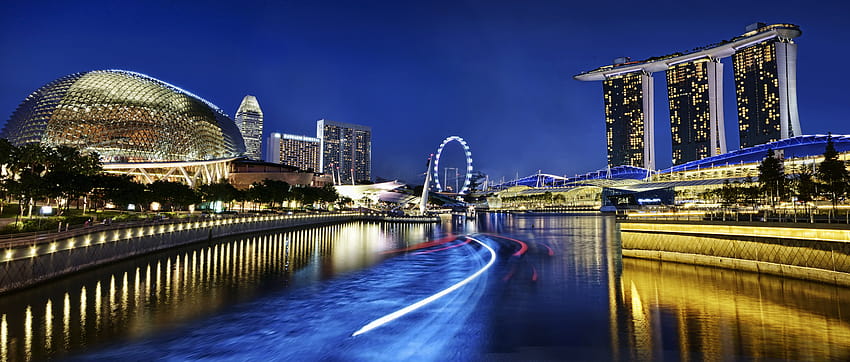 Marina Bay Sands Singapur, Marina Bay Sands noche fondo de pantalla