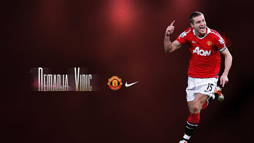 Der unersetzliche Spieler von Manchester United Nemanja Vidic, Spieler von Manchester United HD-Hintergrundbild