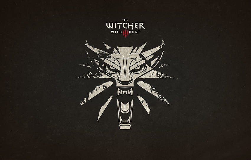 Wolf, โลโก้, The Witcher, Amulet, Witcher , ส่วนигры, สัญลักษณ์หมาป่า วอลล์เปเปอร์ HD
