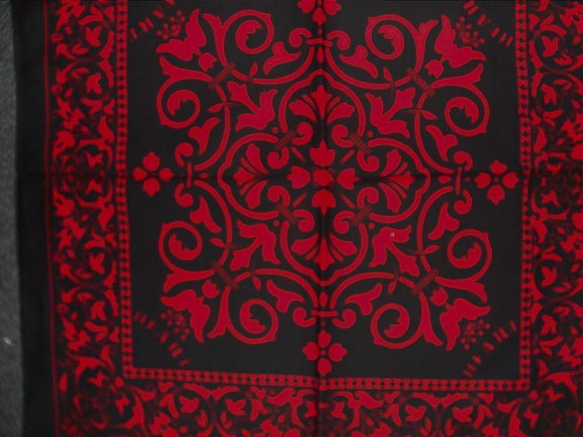 Black Bandana with Red Paisley Pattern HD wallpaper