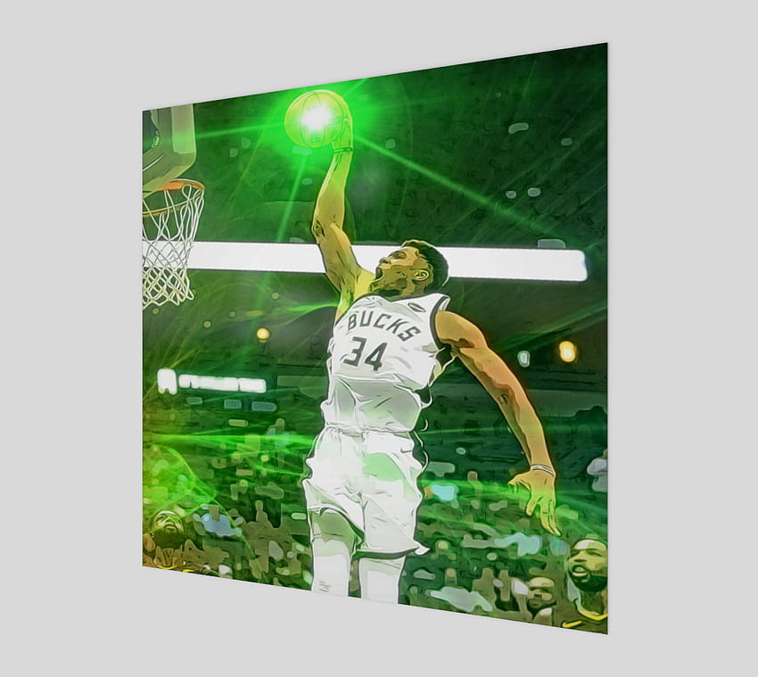  MasonArts Giannis Antetokounmpo 35inch x 24inch Silk Poster  Dunk And Shot Wallpaper Wall Decor Silk Prints for Home and Store : Tools &  Home Improvement