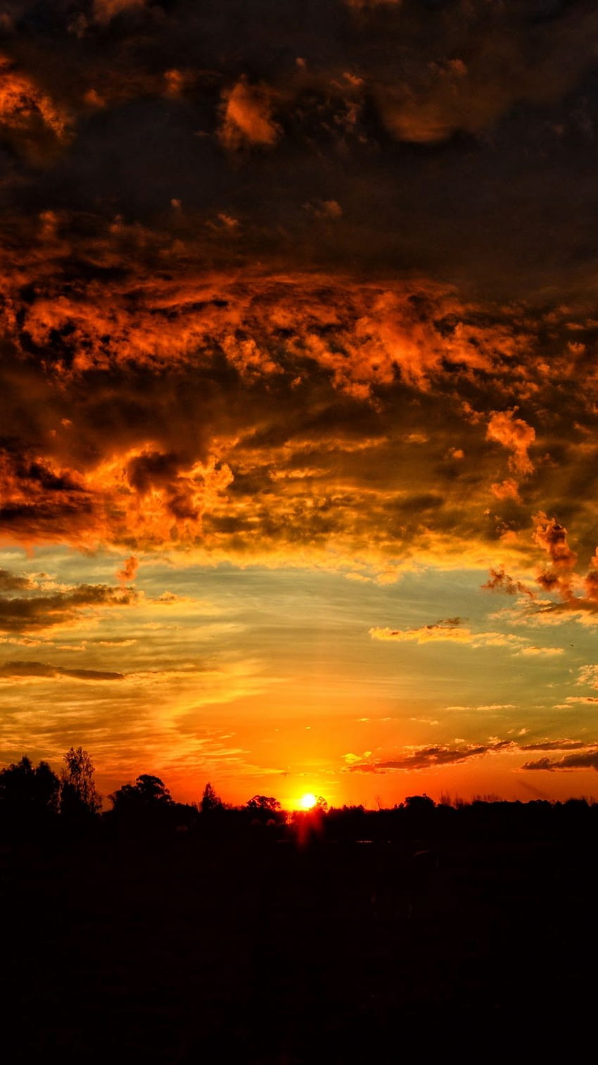 Sunset, clouds, orange sky , backgrounds iphone, orange sky aesthetic HD phone wallpaper