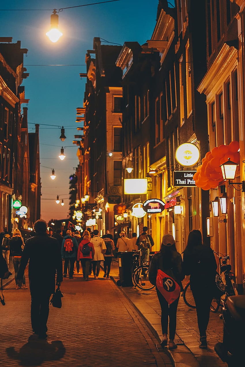 Netherlands, Amsterdam, Streets, Evening, Sunset, Night, amsterdam night HD phone wallpaper