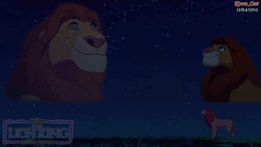The Lion King Mufasa & Simba love night sky, simba and mufasa the lion ...