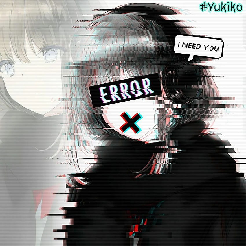 desktop wallpaper anime error glitch anime sad error boys