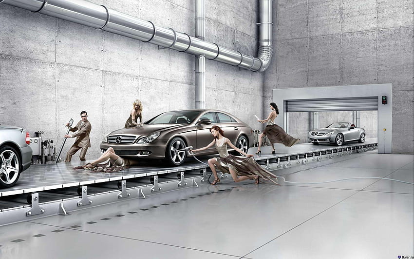 Autoservice Mercedes, Autowäsche HD-Hintergrundbild