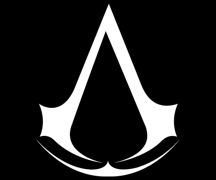 Logo Assassins Creed, Simbol Assassins Creed, Arti, Sejarah dan, latar belakang hitam logo Assassins Creed Wallpaper HD