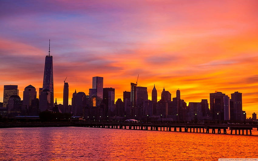 New York City Skyline Sunrise : HD wallpaper