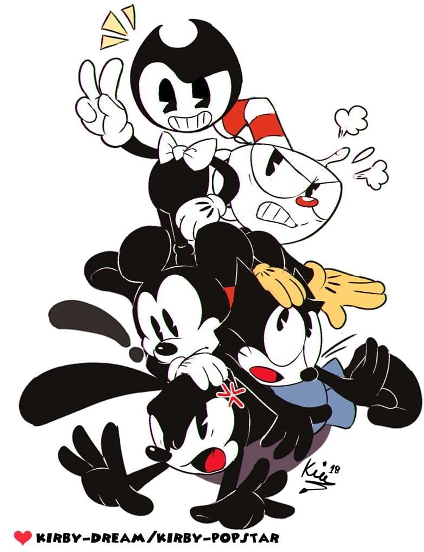Köpek yığını! Mickey Mouse, Kedi Felix, Tavşan Oswald, Cuphead, oswald x felix HD telefon duvar kağıdı