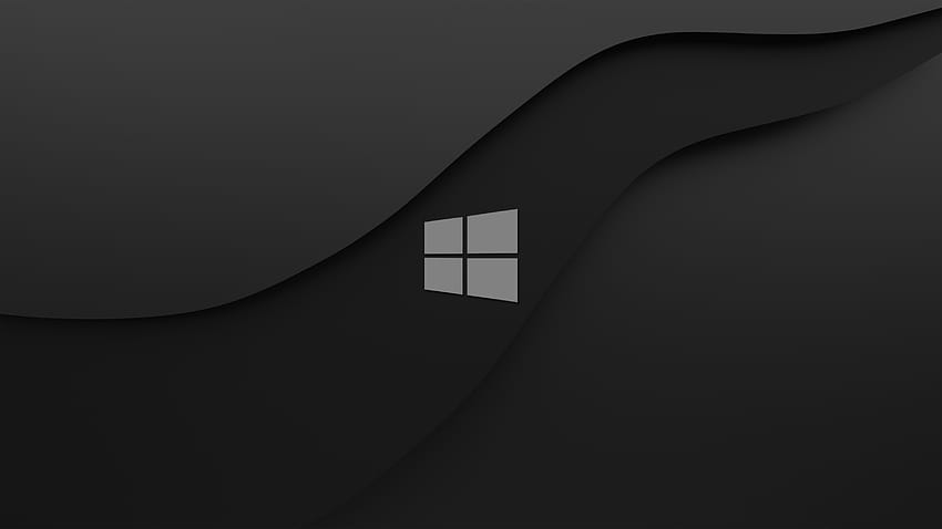 Прозорци с черно лого, черни тъмни HD тапет