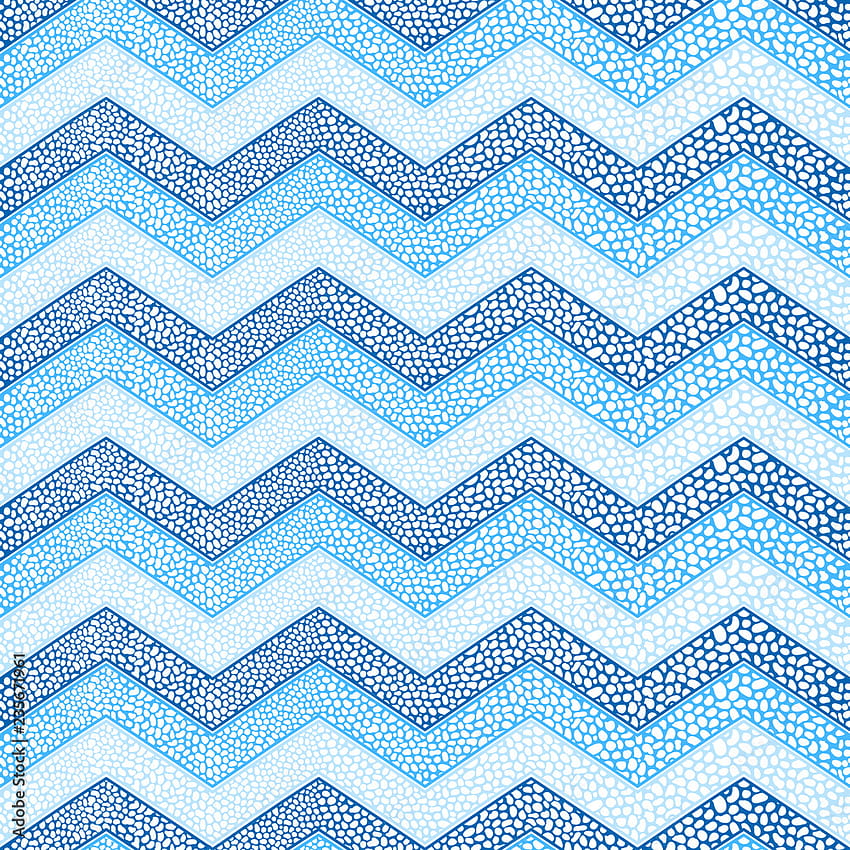 Seamless pattern of cute summer. Blue lines, zigzag. Sea illustration. Cartoon . Vector background. Bright print. Stock Vector HD phone wallpaper