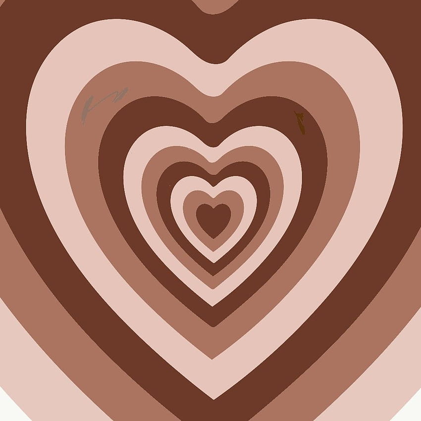 Powerpuff Girls Heart, estética de corazón marrón fondo de pantalla del teléfono