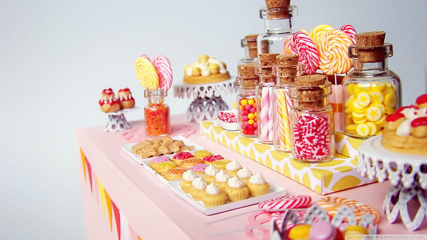 Miniature Candy Dessert Table Ultra, candy bar HD wallpaper