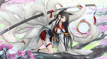 chibi white nine tailed fox