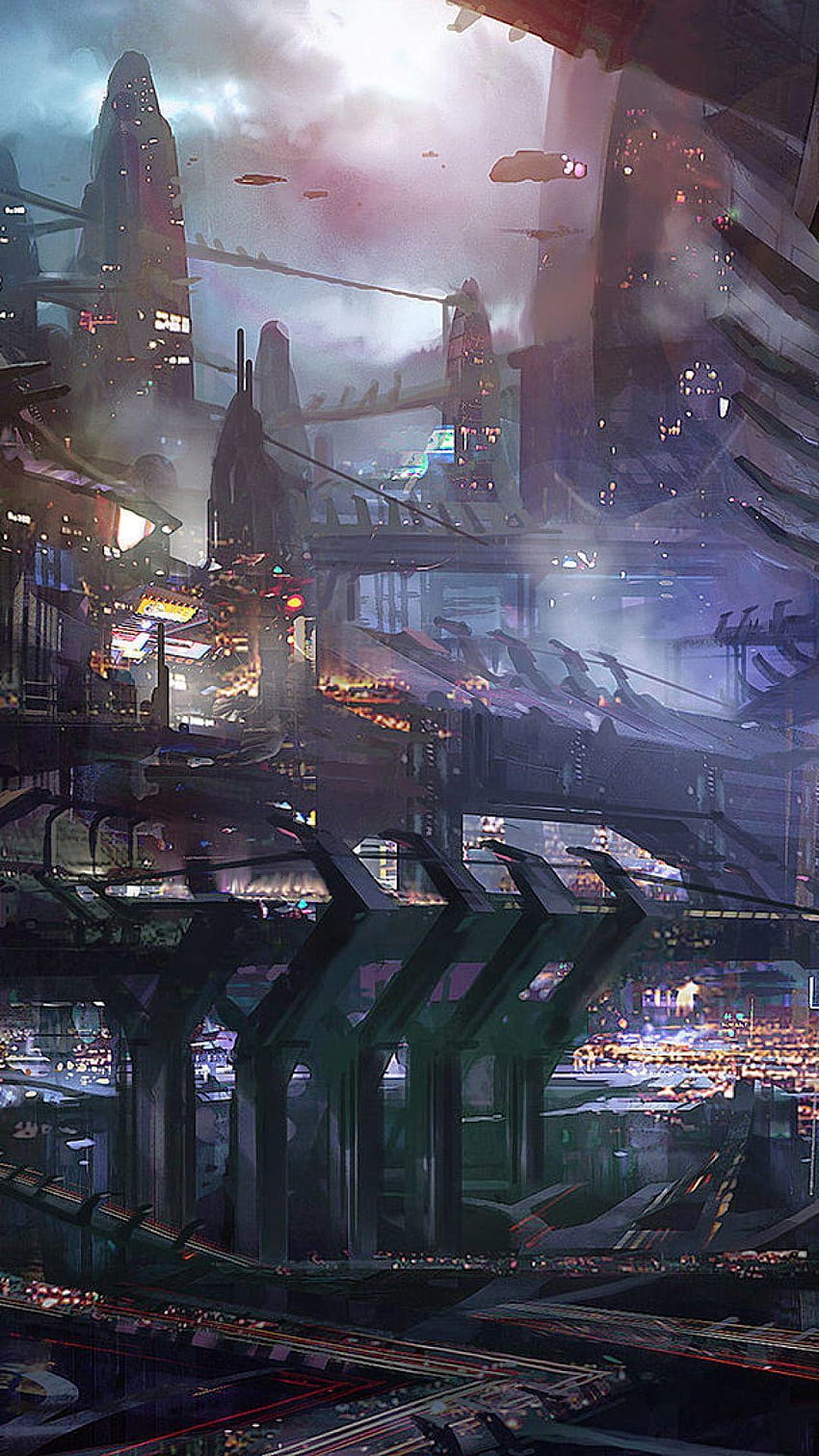 Sci Fi City Android, fantascienza 2018 Sfondo del telefono HD