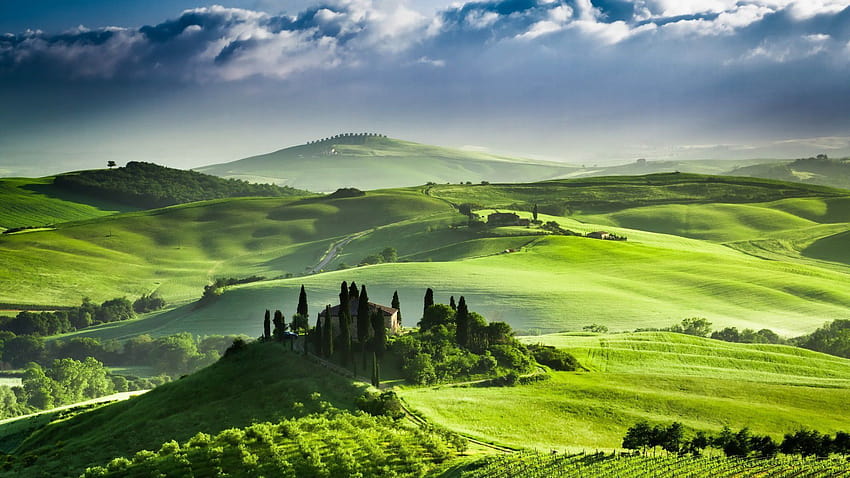 Latar belakang Tuscany, lanskap tuscany Wallpaper HD