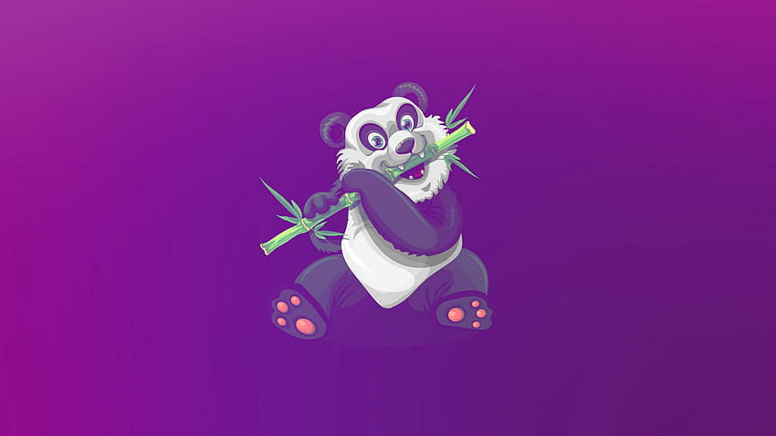 2560x1440 panda, art, bamboo, cute 16:9 backgrounds, purple panda HD wallpaper