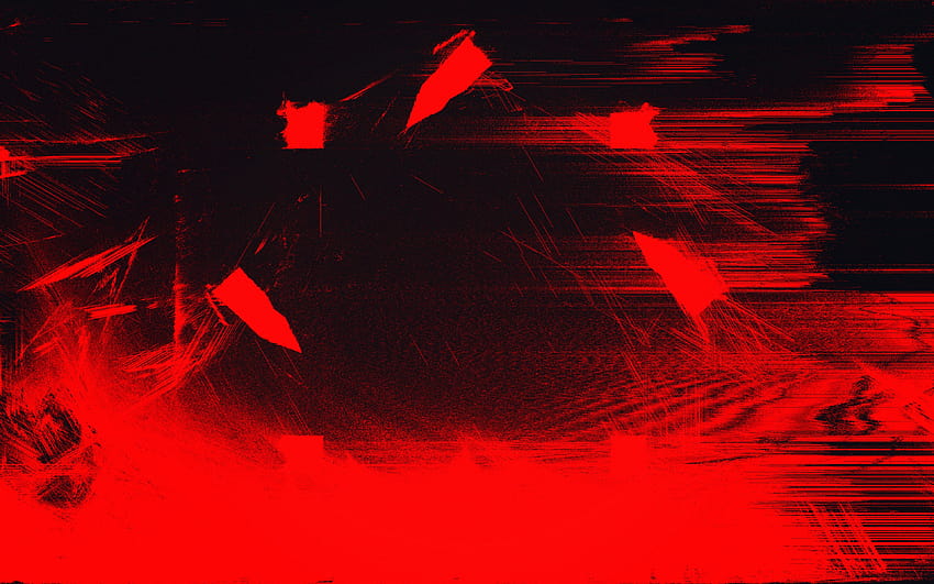 Red Glitch, anime glitch yandere Wallpaper HD