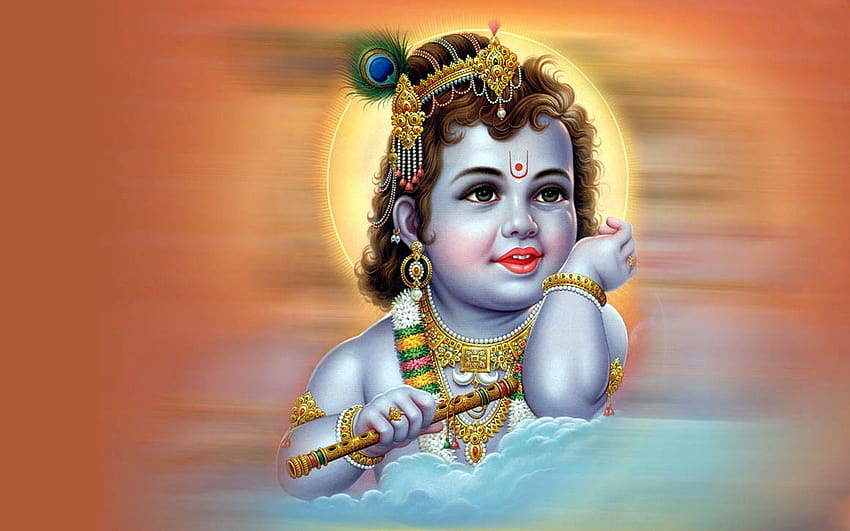 Cute Baby Krishna, shree krishna HD wallpaper