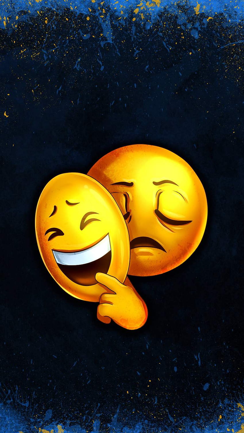 Emoticon sorridente per iPhone, emoji triste per iPhone Sfondo del telefono HD