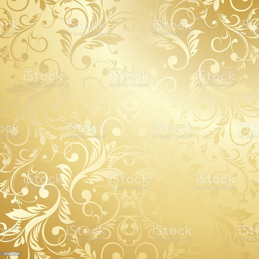 Luxury Golden Floral Stock Illustration, golden flower HD phone wallpaper