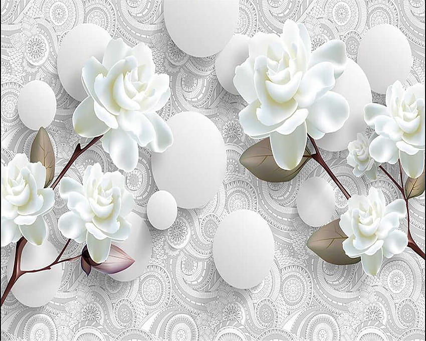 Beibehang CUSTOM 3D จิตรกรรมฝาผนังสามมิติ Minimalist ดอกไม้พื้นหลังผนังห้องนั่งเล่นห้องนอน 3D วอลล์เปเปอร์ HD