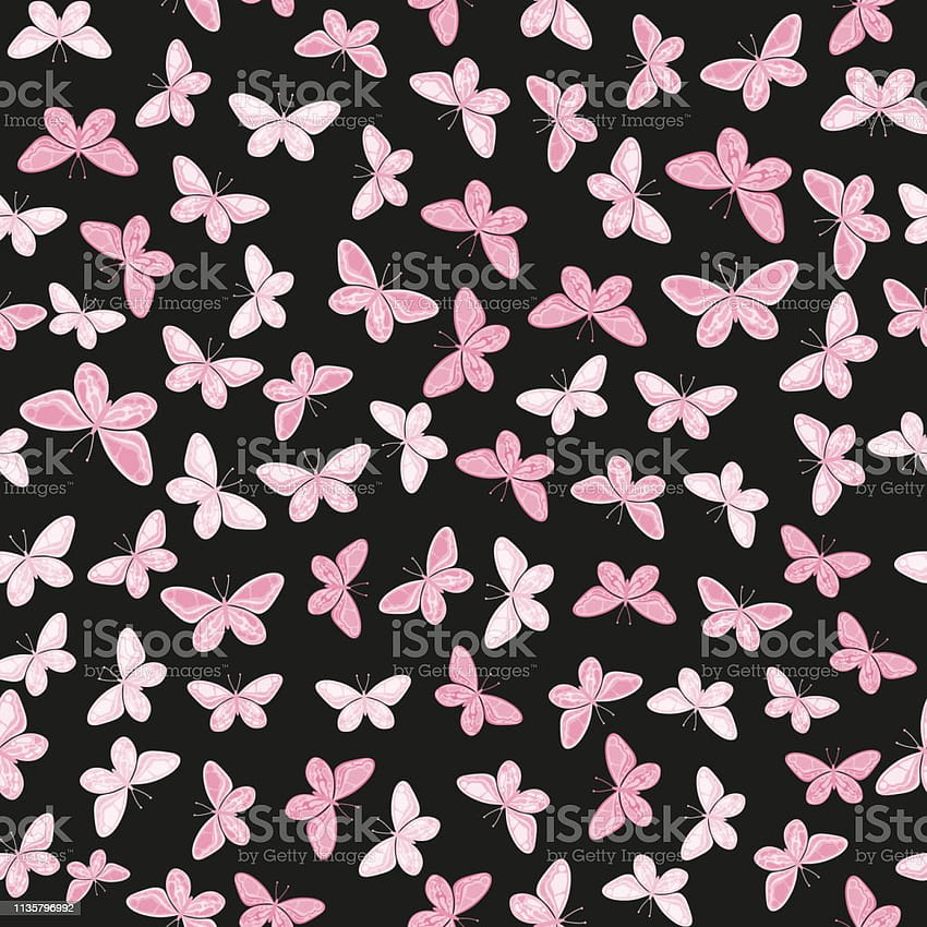 Hand Drawn Butterfly Seamless Pattern Botanical Floral Decoration Texture Tropical Beautiful Floral Print Vintage Floral Pattern Kids Backgrounds Stock Illustration, butterfly floral women HD phone wallpaper