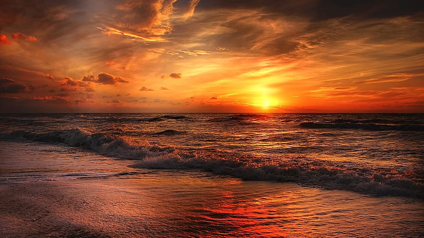 3840x2160 Sunset Beach , Hintergründe und Sonnenuntergang am Strand HD-Hintergrundbild
