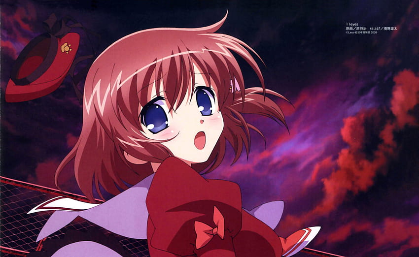 Kadın anime karakter çizimi, 11 göz, kız, mavi gözler, gökyüzü HD duvar kağıdı