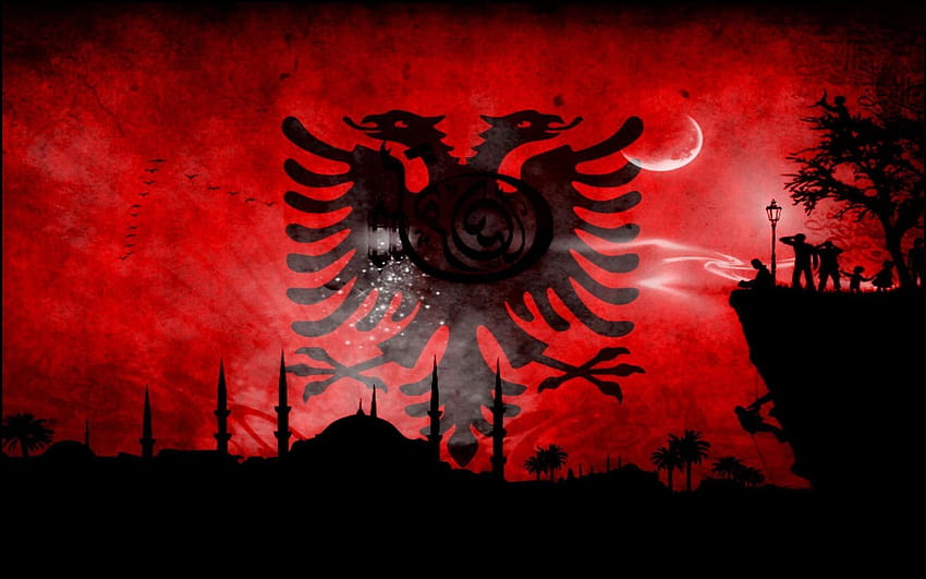 Albanian Eagle โพสต์โดย Michelle Peltier ธงชาติแอลเบเนีย วอลล์เปเปอร์ HD