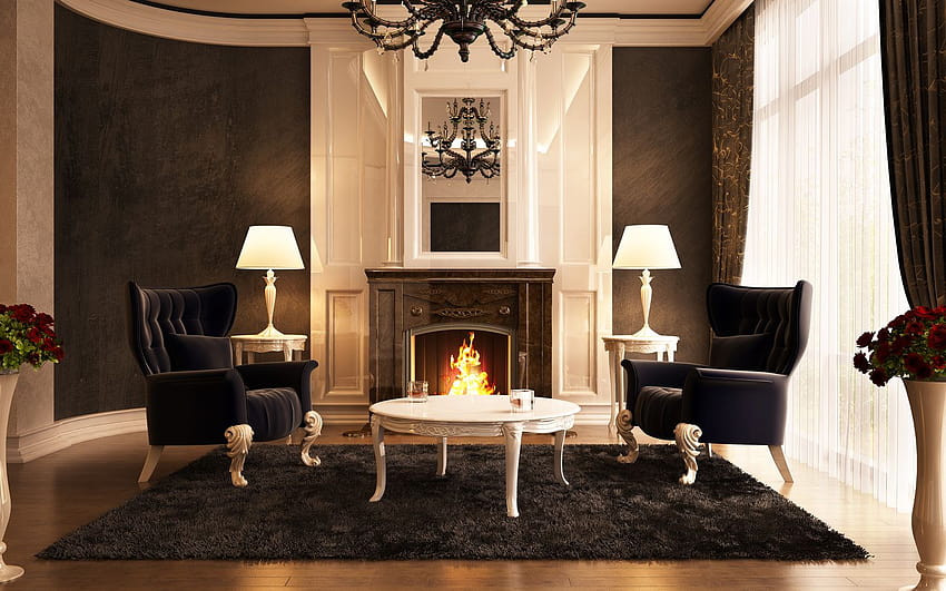 Luxury living room furniture HD wallpaper