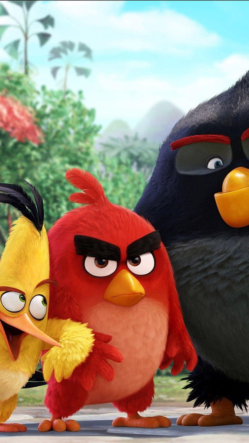 uccelli arrabbiati Gruppo con 70 elementi, film uccelli arrabbiati rosso Sfondo del telefono HD
