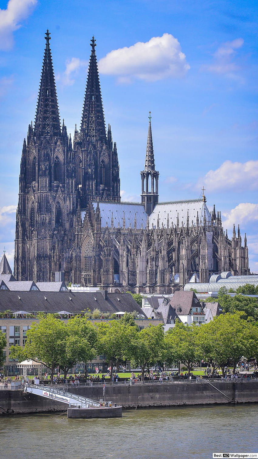Cologne Cathedral and the Rhine river in Cologne, Germany, koln phone HD phone wallpaper