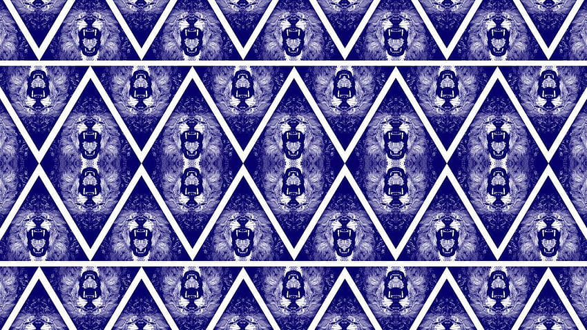 Motif de bandana Triangle Lion bleu par cugini Fond d'écran HD