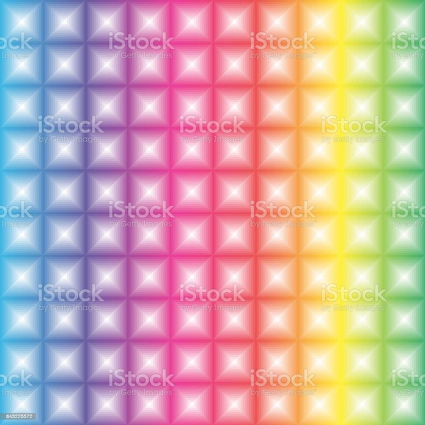 Colorful Rainbow Gradient With 3d Illusion Effect Square Light Pattern Stock Illustration, square gradient colorful pattern HD phone wallpaper
