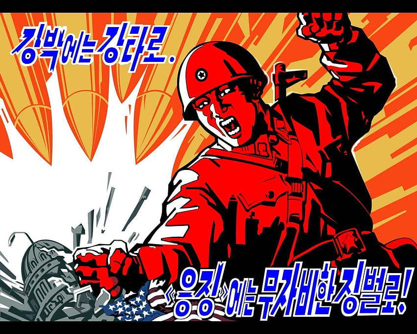 HiRes N.Korea Poster di propaganda di Logolotta, Corea del Nord Sfondo HD